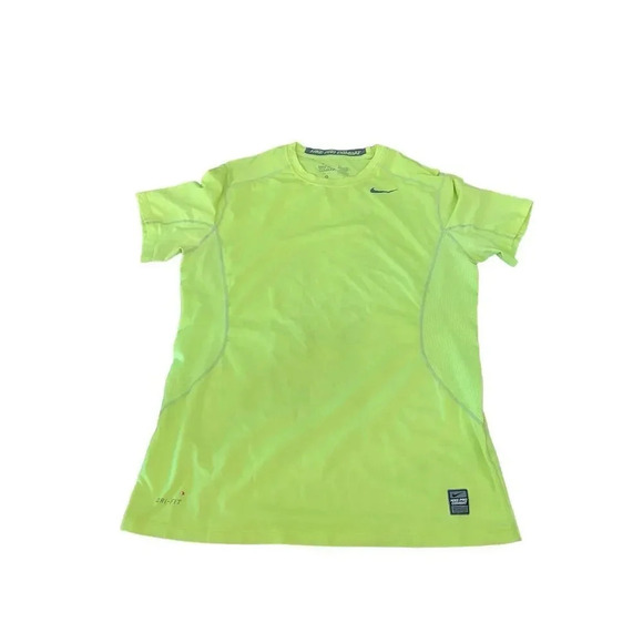 Nike Pro Combat Men's Green Short Sleeve Crew Neck Dri-Fit T-Shirt Size Large - Picture 1 of 4